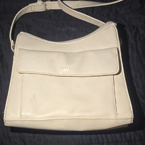 Villager Cream Crossbody Bag with Adjustable Strap and Textured Leather